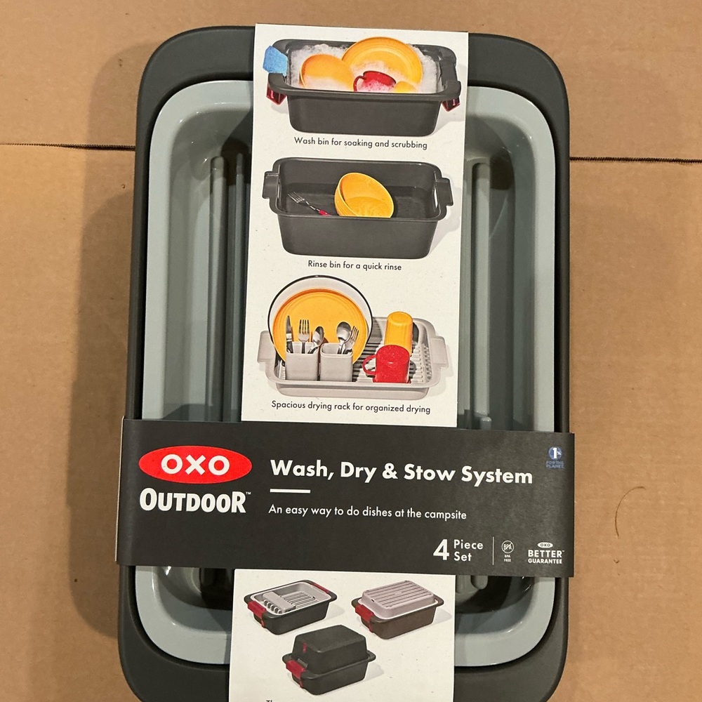 OXO Outdoor Wash, Dry & Stow System - Gray and Black